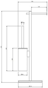 Suport hartie freestanding cu spatiu pentru perie Omnires Modern Project