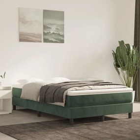 Cadru de pat box spring, verde închis, 120x200 cm, catifea