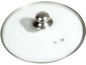 Capac de sticlă cu mâner din oţel inoxidabil diametru 18 cm