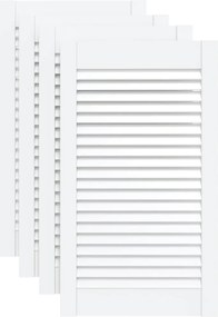 vidaXL Uși dulap design lambriu 4 buc. alb 69x39,4 cm, lemn masiv pin