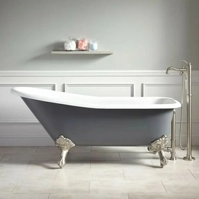 Cada freestanding retro Inter Ceramic acril gri-alb 162.5x69.5 cm