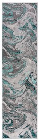 Covor tip traversă gri/turcoaz 60x230 cm Marbled – Flair Rugs