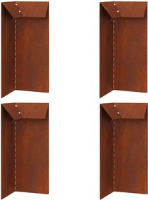 vidaXL Gard pentru melci 4 pcs Ruginit 10 x 10 x 25 cm