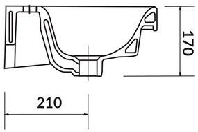 Lavoar slim pentru mobilier, Cersanit, Moduo, 80x38 cm, alb