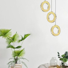 Lustra LED suspendata design modern Girona auriu