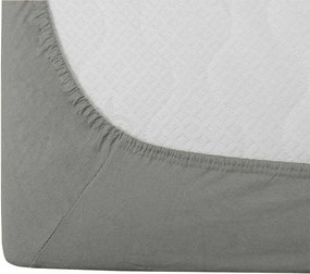 Set lenjerie de pat creponata WHITE SHEEPS POLY gri + cearsaf Jersey 90 x 200 cm gri, pat single