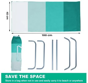 Sezlong pliabil de plaja SAND, dungi verzi