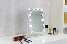 Oglindă cosmetică, sistem iluminare LED cu 3 culori, Senzor Tactil, Luminozitate Reglabilă, Alb