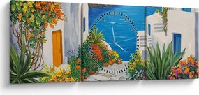 Tablou - Alee grecească (cu ceas) (90x30 cm)