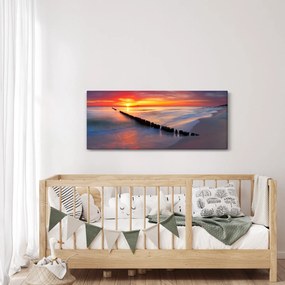 Tablou - Apus de soare, Marea Baltică, Polonia (120x50 cm)