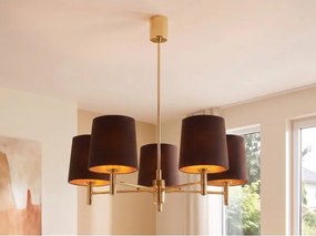 Brilagi - Lustră pe tijă MONTE 5xE27/60W/230V maro/auriu