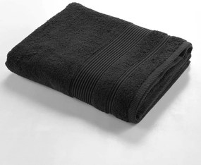 Prosop negru din bumbac din frotir 90x150 cm Tendresse – douceur d'intérieur