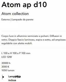 Aplica LED de exterior ambientala Ip54 Atom ap d10 negru