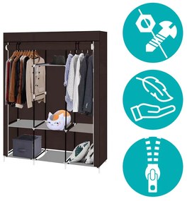 Sifonier mobil, dimensiuni 130x45x170 cm-maro