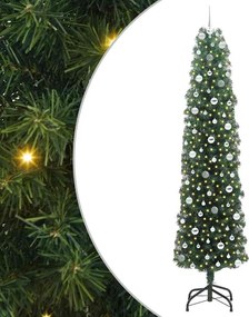 vidaXL Brad de Crăciun artificial Verde 240 cm PVC și oțel și plastic