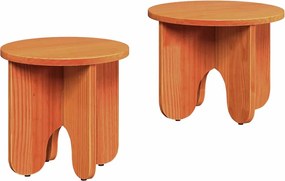 vidaXL Masă de cafea 2 pcs Maroniu cerat Lemn masiv de pin