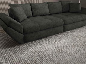 Canapea extensibilă dumonde cu ladă de depozitare si sezut confortabil din spuma high-density, Loana Enjoy Negru 300x100 cm