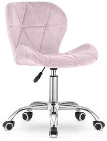 Set pentru birou – birou pliabil ZARIMO 80×40 cm alb + scaun de birou AVOLA VELVET roz