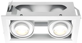 Corp incastrabil cu 2 spoturi LED directionabile Metal Modern alb
