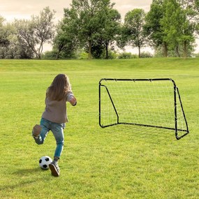 HOMCOM But de fotbal - portiță de fotbal - but de antrenament dim. 203L x 81l x 120H cm - șasiu metal epoxidic poliester - pichete incluse - negru | Aosom Romania