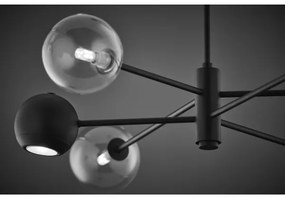 Lustră pe tijă Jupiter 1995 MOKA 3xGU10/10W/230V + 3xG9/10W/230V negru/transparent