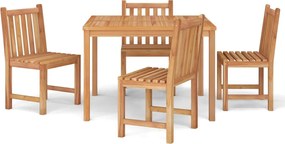 vidaXL Set de sufragerie de grădină, lemn masiv de tec, 5 piese