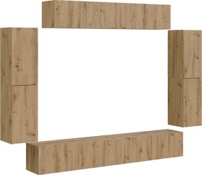 vidaXL Cabinet TV 8 pcs Stejar Artizanal