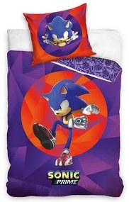 Lenjerie de pat pentru copii Hedgehog Sonic Prime, 140 x 200 cm, 70 x 90 cm