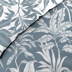 Lenjerie de pat albă-albastră din bumbac pentru pat dublu, extinsă 240x220 cm Hera – douceur d'intérieur