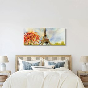 Tablou pictat cu turnul Eiffel (120x50 cm)