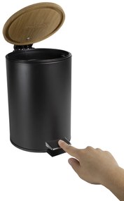 Cos de gunoi cu pedala 3L, negru, Scandic