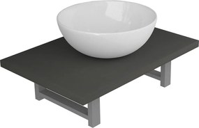vidaXL Set mobilier de baie, 2 piese, gri, ceramică