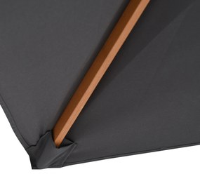 Outsunny Umbrelă de Grădină cu Frânghie și Orificii de Ventilație,  2.95x2x2.55 m, Gri Închis | Aosom Romania