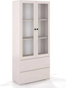 Vitrină lemn masiv TerraCraft Fag 2 Sertar, 80 × 38 × 182 cm - Natural