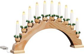 vidaXL Arhă de Crăciun cu 10 lumânări LED Maro 47 x 5 x 29 cm