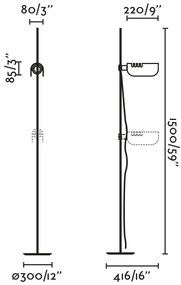 Lampadar metal stil retro cu abajur ajustabil MARTINICA negru, bej