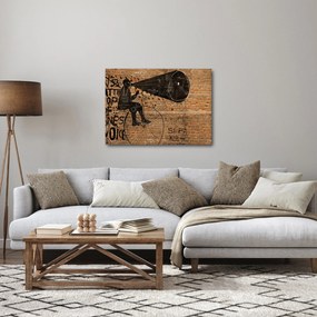 Tablou - Barbat cu biciclete stil Bansky (70x50 cm)