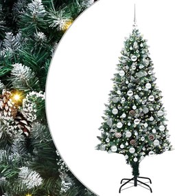vidaXL Brad de Crăciun artificial Verde 180 cm PVC și Oțel și Plastic