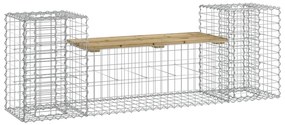 834389 vidaXL Bancă de grădină cu gabion, 183x41x60,5 cm, lemn pin impregnat