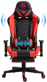 RESIGILAT-Scaun gaming, suport picioare, funcție sezlong, SIG 5020, Negru/Roșu