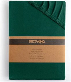 Cearceaf verde din jerseu cu elastic 160x200 cm Amber – Restilo