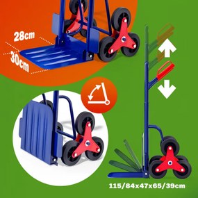 Cărucior pentru scări CART, max. 200kg, albastru Gardebruk