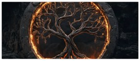Tablou – Arborele vieții în lavă I. (120x50 cm)