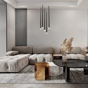 Lustra LED cu 5 pendule stil minimalist modern Cascade negru