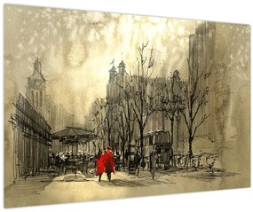 Tablou - Schiță a orașului (90x60 cm)