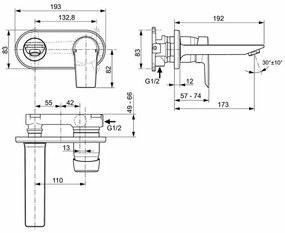 Baterie lavoar Ideal Standard Tesi incastrata