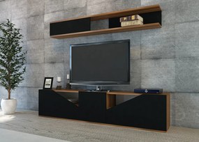 Comoda TV Taç - Walnut, Negru