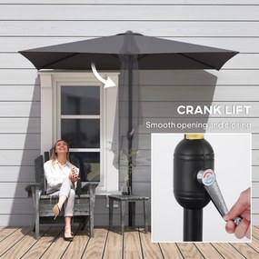 Outsunny Copertină de Perete Semicirculară Gri, cu Manivelă, Design Spațiu-Eficient pentru Terasă și Grădină, Φ270x245cm | Aosom Romania