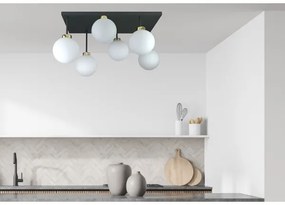 Lustră aplicată DEA 6xE14/60W/230V negru/auriu/alb