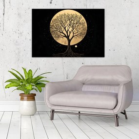 Tablou – Arbore în lună plină aurie I. (90x60 cm)